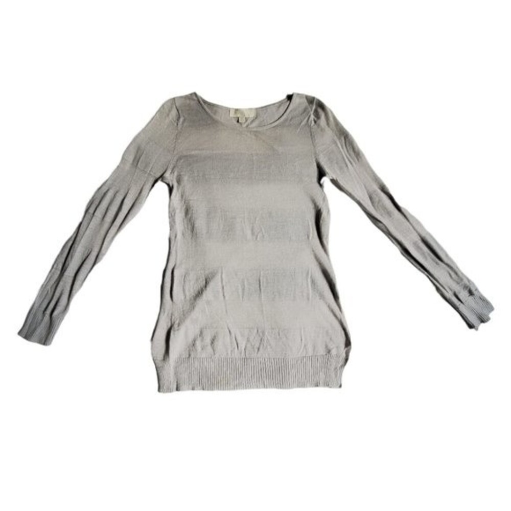 Olive & Oak Gray Striped Long Sleeve T Shirt Top Size S
